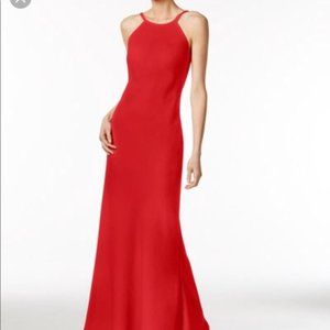 Calvin Klein Open-Back Halter Gown